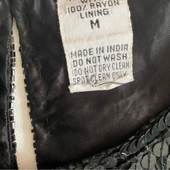Vintage Nina Couture Silk Black Sequin Blouse - Picture 6 of 6